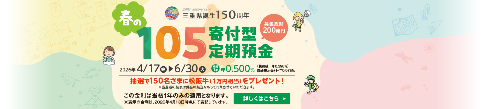 春の105寄付型定期預金